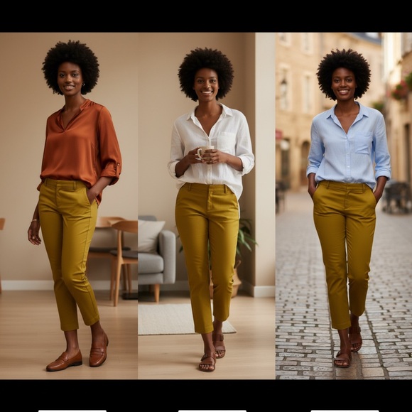 Alfani Yellow Gold Capri Pants Size 10 - Picture 3 of 17